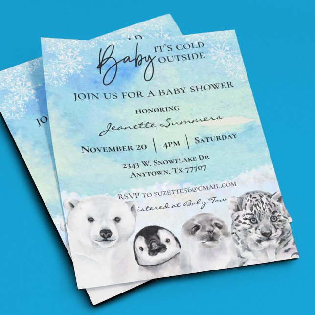 Winter Arctic Animal BabyShower It's Cold Outside  (Creator Uploaded)