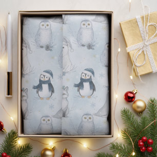 Winter Arctic Animals Cute Polar Animals Christmas Tissue Paper