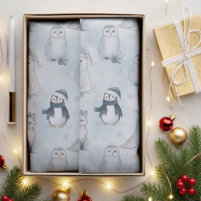 Winter Arctic Animals Cute Polar Animals Christmas Tissue Paper (Winter Arctic Animals Cute Polar Animals Christmas Tissue Paper)
