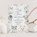 Winter Arctic Animals Gender Neutral Baby Shower Invitation<br><div class="desc">Invite your guests with this whimsical baby shower invitation,  featuring adorable arctic animals and soft watercolor greenery. Use the design tools to edit the text,  change font colour and style to create a unique one of a kind invitation design.</div>