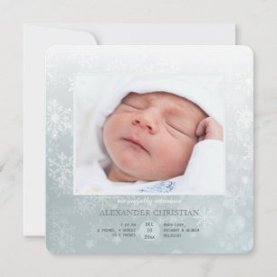 Winter Arrival Photo Birth Announcement