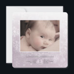 Winter Arrival Rose Sq. Photo Birth Announcement<br><div class="desc">A lovely snowflake pattern to introduce your winter baby's arrival. The card is easy to customise with your wording, font, font colour, paper shape options and choice of six paper types. Not exactly what you're looking for? All our products can be custom designed to meet your needs at no extra...</div>