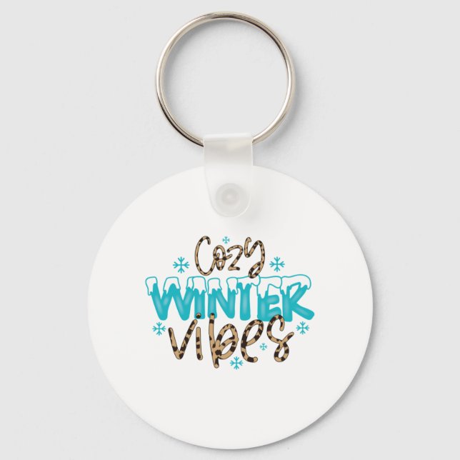 Winter Art Cosy Winter Vibes Key Ring (Front)