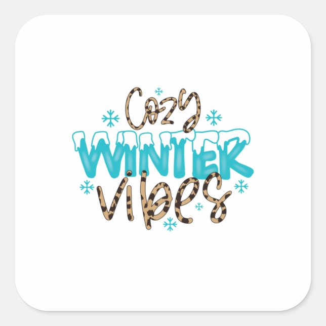 Winter Art Cosy Winter Vibes Square Sticker (Front)
