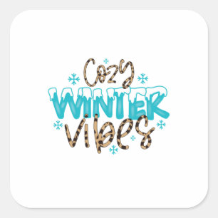 Winter Art Cosy Winter Vibes Square Sticker
