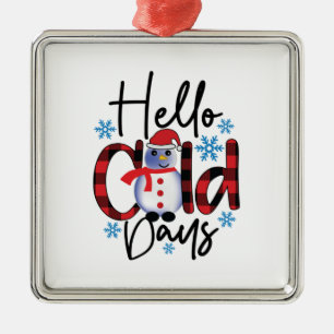 Winter Art Hello Cold Days Metal Tree Decoration