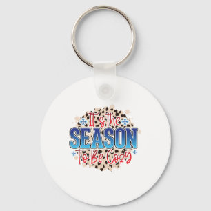 Winter Art It Is The Season To Be Cosy Key Ring