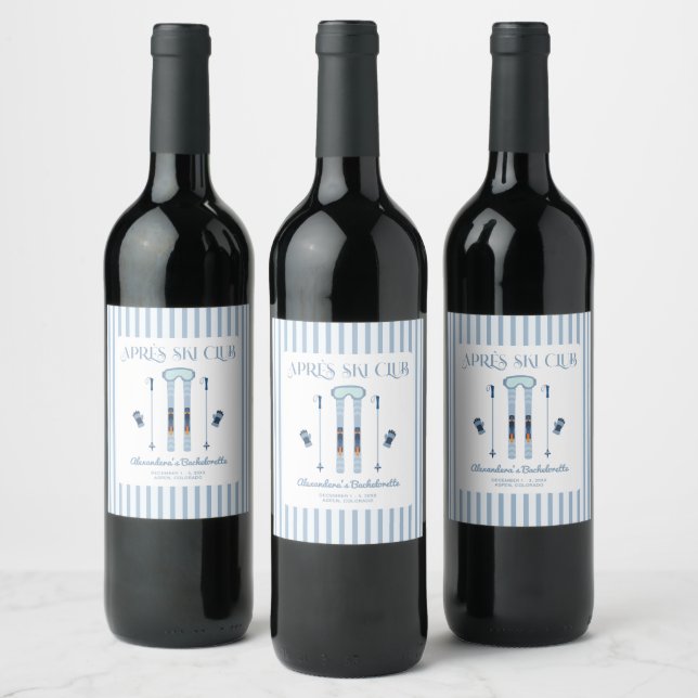 Winter Aspen Ski Bachelorette Party  Wine Label (Bottles)