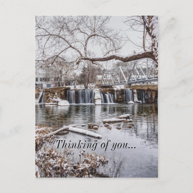 Winter At Finley Dam Thinking Of You Postcard (Front)