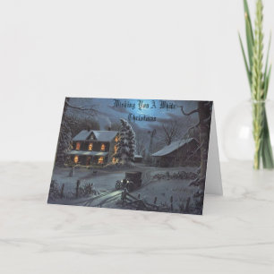 Winter at Grandpas Farm, Wishing You A White Ch... Holiday Card