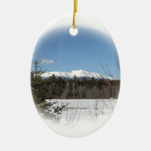 Winter at Katahdin Ceramic Tree Decoration