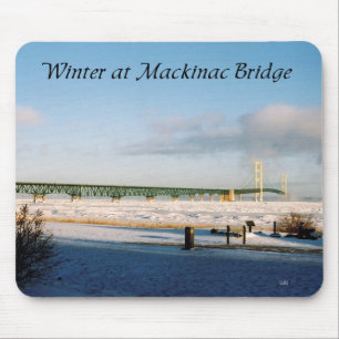 Winter at Mackinac Bridge mousepad