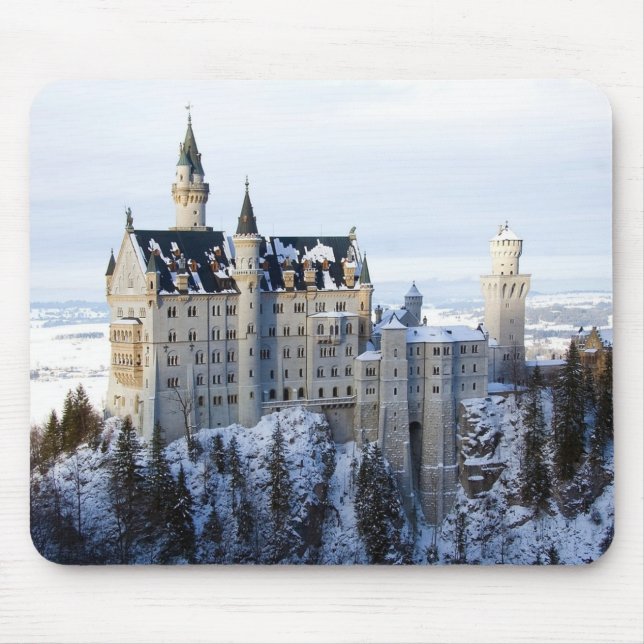 Winter at Neuschwanstein Castle, Germany Bavaria Mouse Pad (Front)