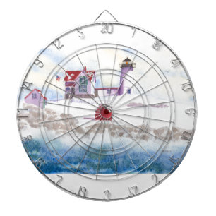 winter at Nubble LIghthouse in Maine Dartboard