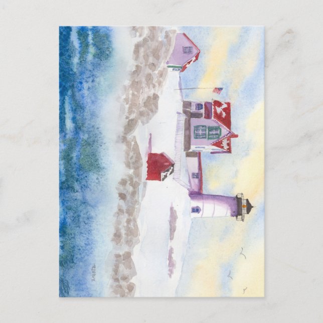 winter at Nubble LIghthouse in Maine Postcard (Front)