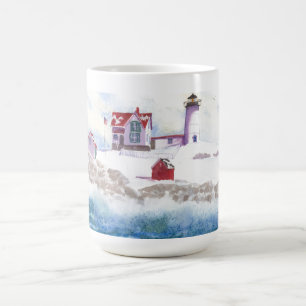 Winter at Nubble LIghthouse Maine Mug