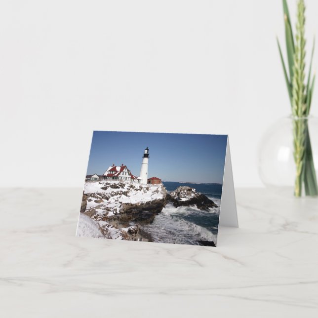 Winter at Portland Head Light  Card (Front)