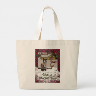 WINTER AT WEST HILLS RANCH LARGE TOTE BAG