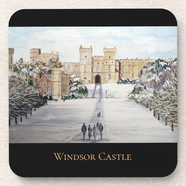 Winter at Windsor Castle by Farida Greenfield Coaster (Front)