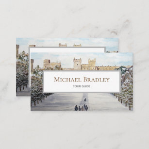 Winter at Windsor Castle Landscape Painting Business Card