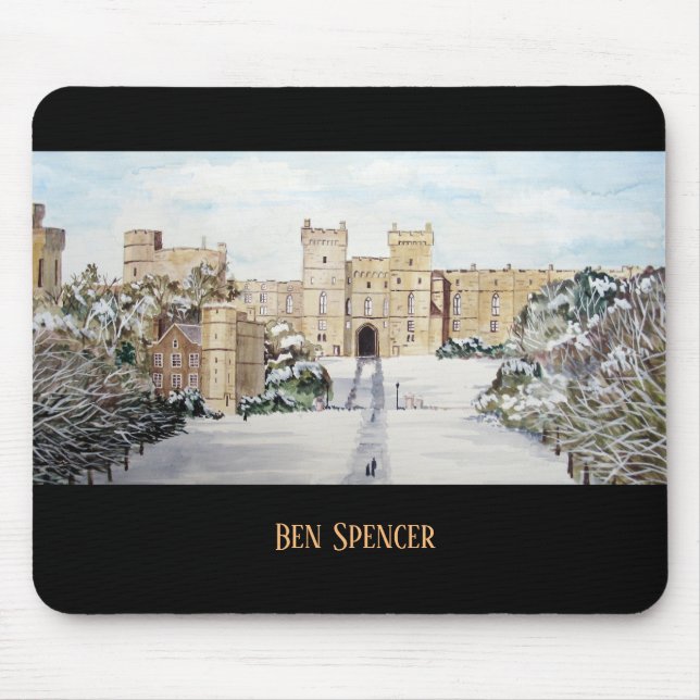 Winter at Windsor Castle Landscape Painting Mouse Pad (Front)