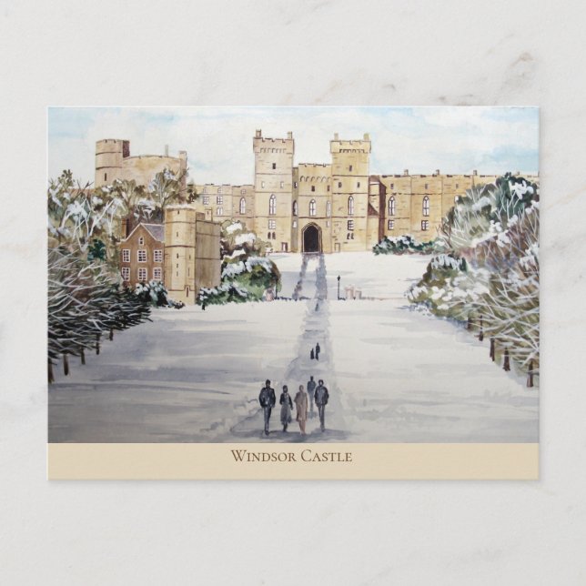 Winter at Windsor Castle Landscape Painting Postcard (Front)