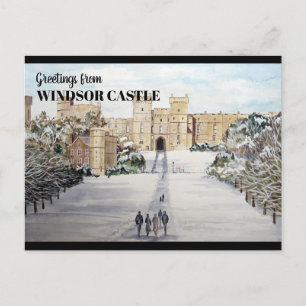 Winter at Windsor Castle Landscape Painting Postcard