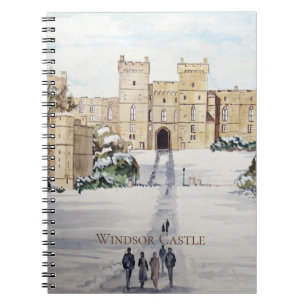 Winter at Windsor Castle Landscape Painting Spiral Notebook