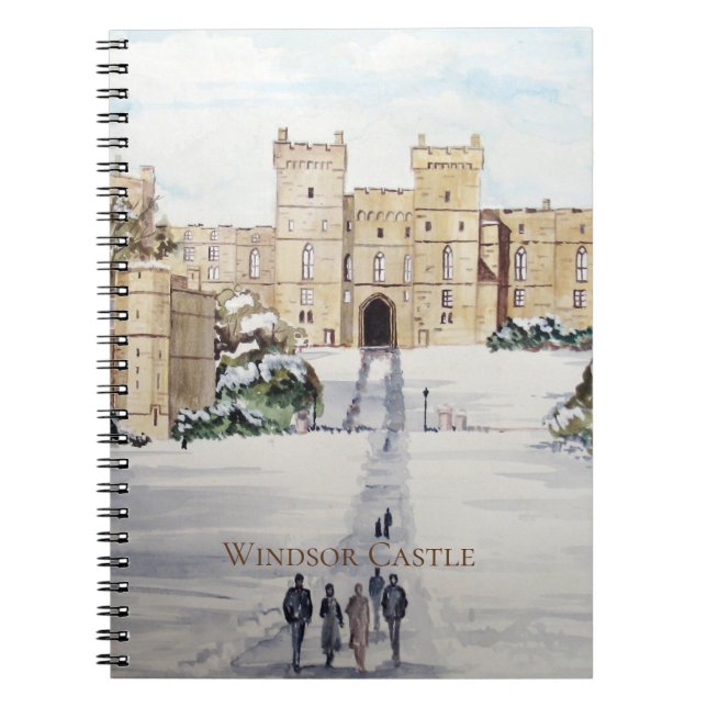 Winter at Windsor Castle Landscape Painting Spiral Notebook (Front)