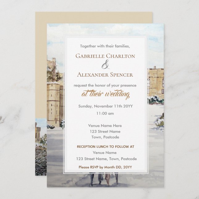 Winter at Windsor Castle Wedding Invitation (Front/Back)