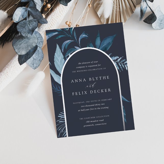 Winter Azure Blue Botanical Arch Wedding (Creator Uploaded)