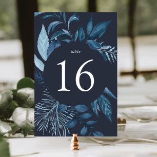 Winter Azure   Blue Botanical Table Number