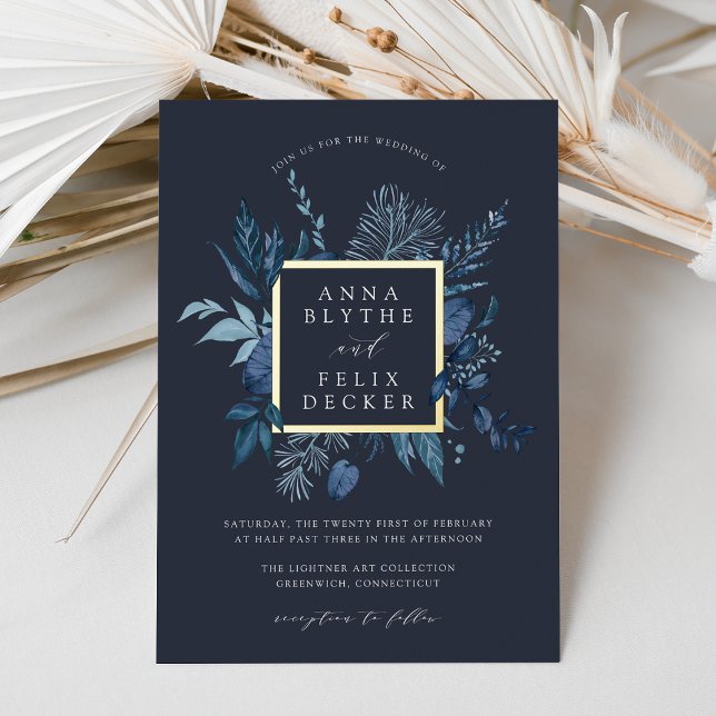Winter Azure Botanical Frame Wedding (Creator Uploaded)