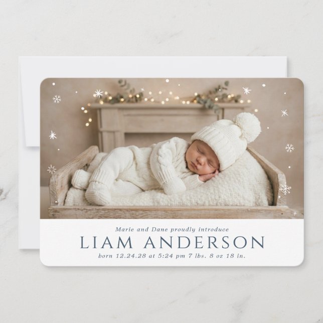 Winter Baby Announcement (Front)
