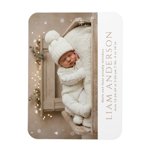 Winter Baby Announcement  Magnet (Vertical)