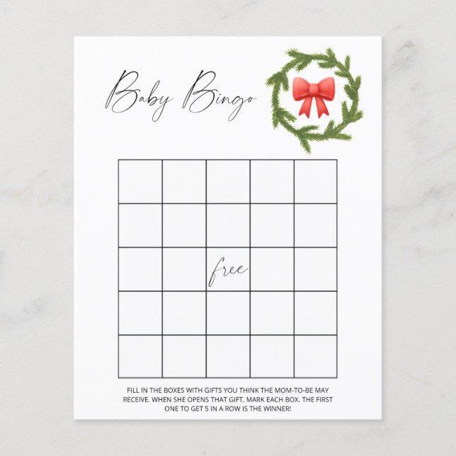 Winter baby bingo game (Front)