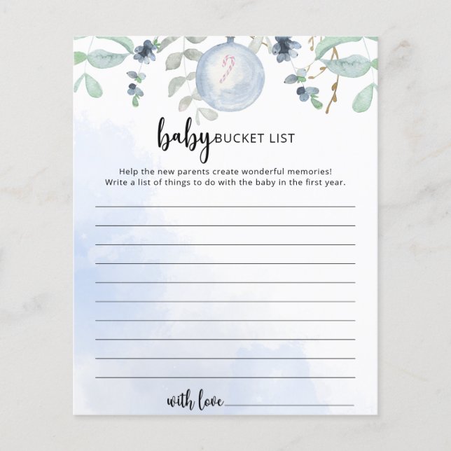 Winter Baby bucket list game (Front)