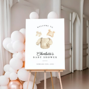 Winter Baby Clothes Baby Shower Welcome Sign