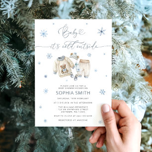 Winter Baby Clothes Boy Baby Shower Invitation