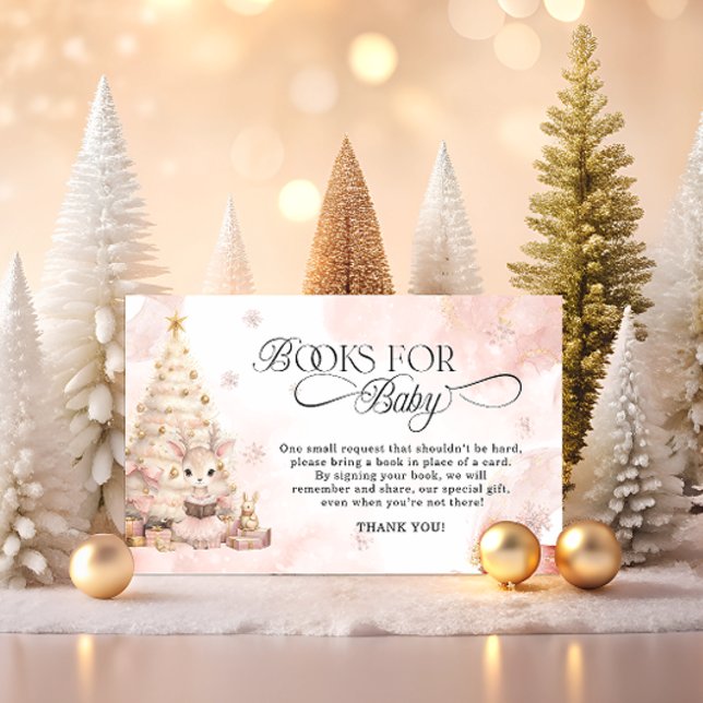 Winter Baby Deer Baby Shower Books For Baby Enclosure Card (Creator Uploaded)