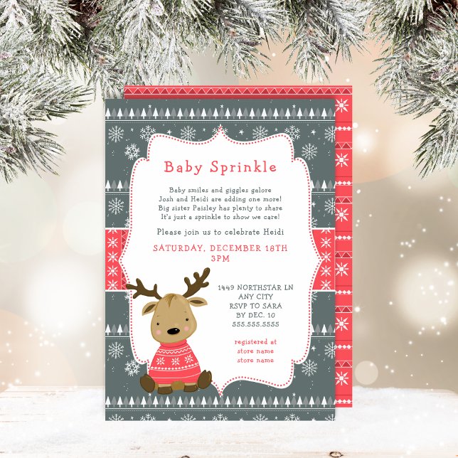 Winter Baby Deer Baby Sprinkle invitation (Creator Uploaded)