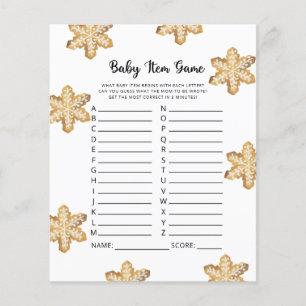 Winter Baby Item Game. Baby Shower Game