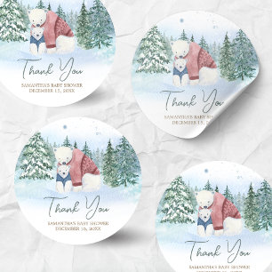 Winter Baby It's Cold Outside Baby Shower Classic Round Sticker