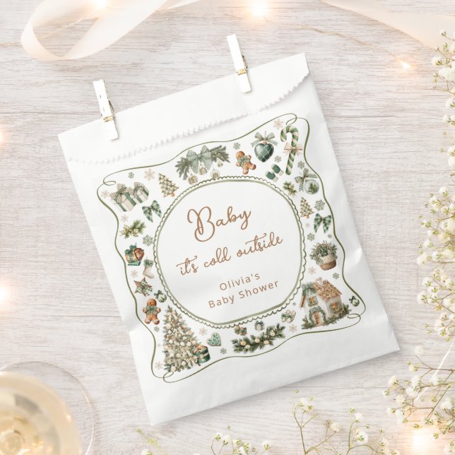 Winter Baby it's Cold Outside Baby Shower Favour Bags (Clipped)
