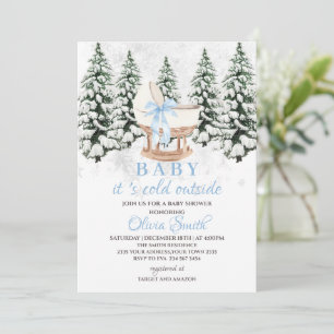 Winter Baby It's Cold Outside Baby Shower Invitation