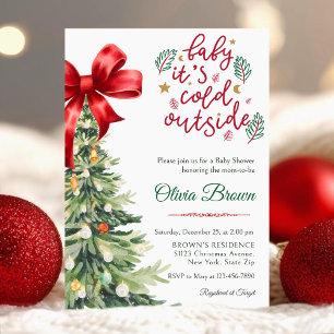 Winter Baby It's Cold Outside Baby Shower  Invitation