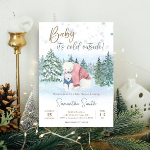 Winter Baby It's Cold Outside Baby Shower Invitation