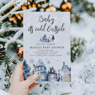 Winter Baby It's Cold Outside Baby Shower Invitation