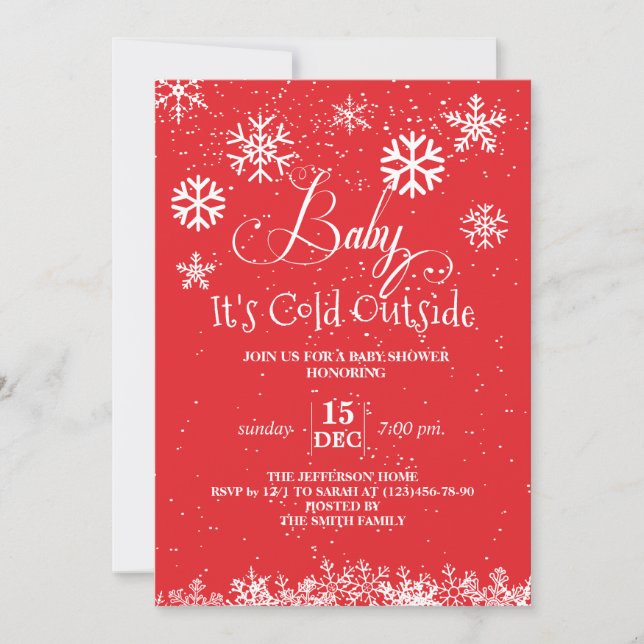 Winter Baby It's Cold Outside Baby Shower Invitation (Front)