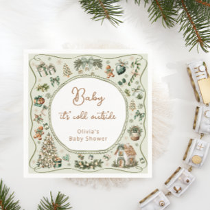 Winter Baby It's Cold Outside Baby Shower Napkin